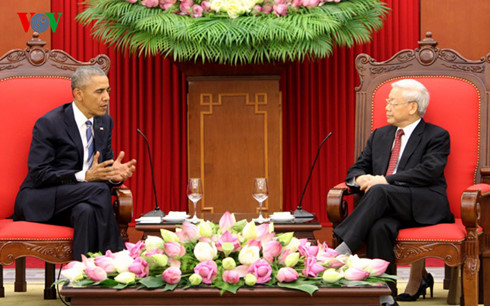 Tổng Bí thư Nguyễn Phú Trọng tiếp Tổng thống Hoa Kỳ Barack Obama